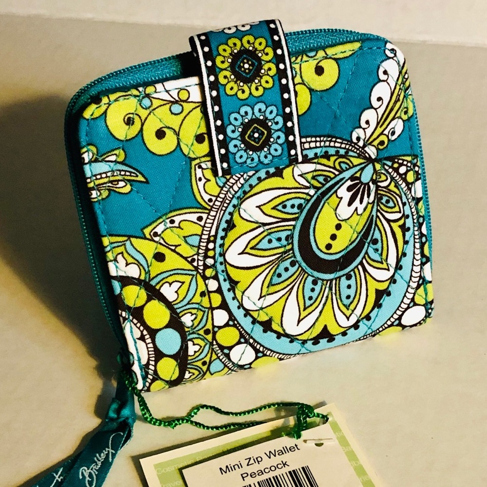 Vera Bradley Mini Zip Wallet in Peacock
